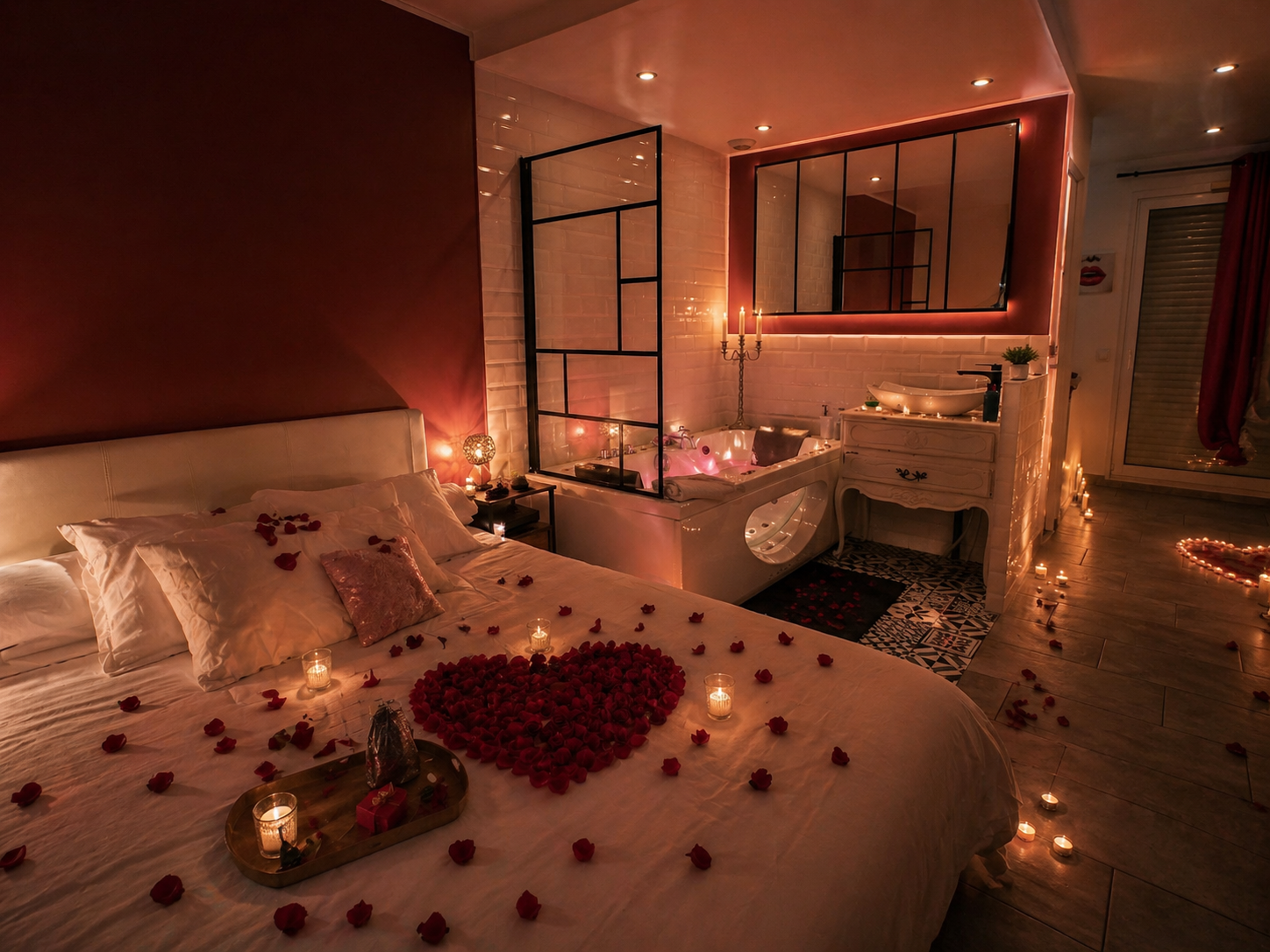 Love room avec jacuzzi pour une nuit romantique